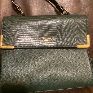 Dune London Forest Green Shoulder Bag with Gold Accents